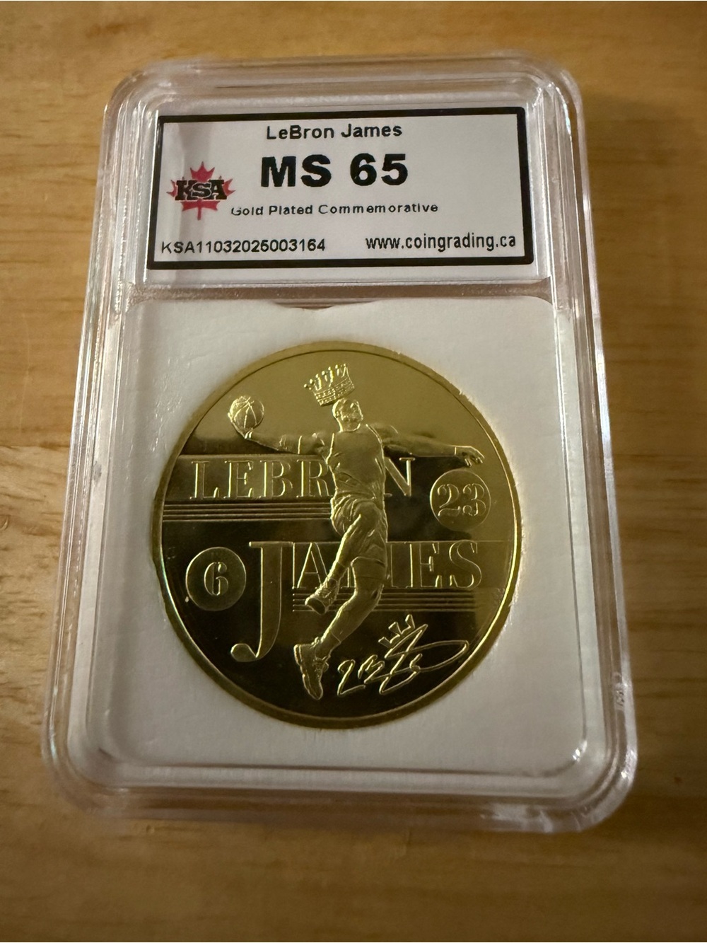 LeBron James Gold Plated Commemorative Coin - Gold